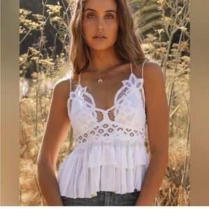 NWT Free People Adella Cami in White